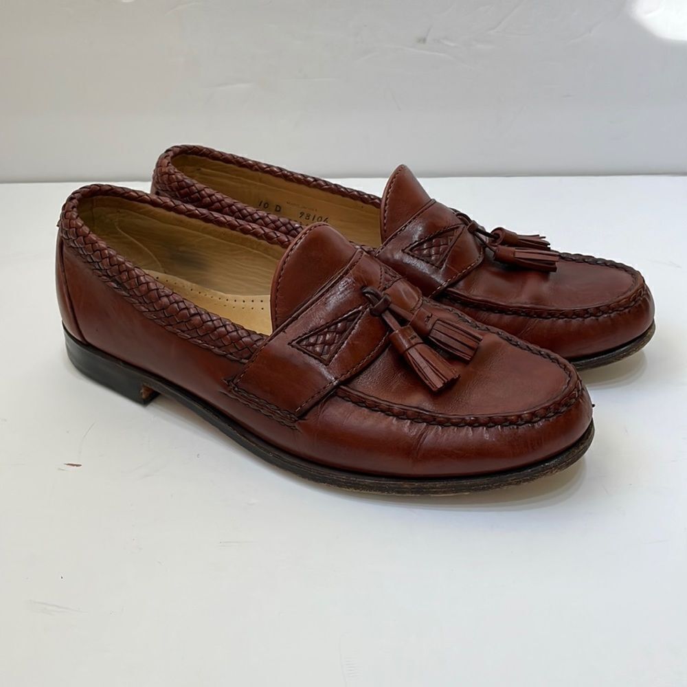 ALLEN EDMONDS MAXFIELD TASSEL LOAFERS IN BROWN LEATHER